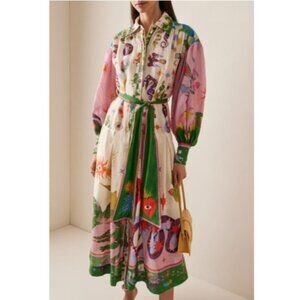 Shirt Dress Multicolor Oversized Long Sleeve Womens Sz XL